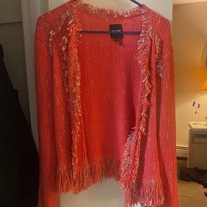 NIC+ZOE Coral Fringe Cardigan